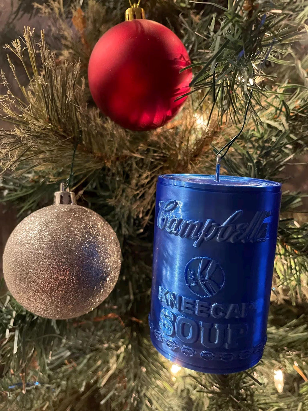 Detroit Lions Kneecap Soup Can Ornament