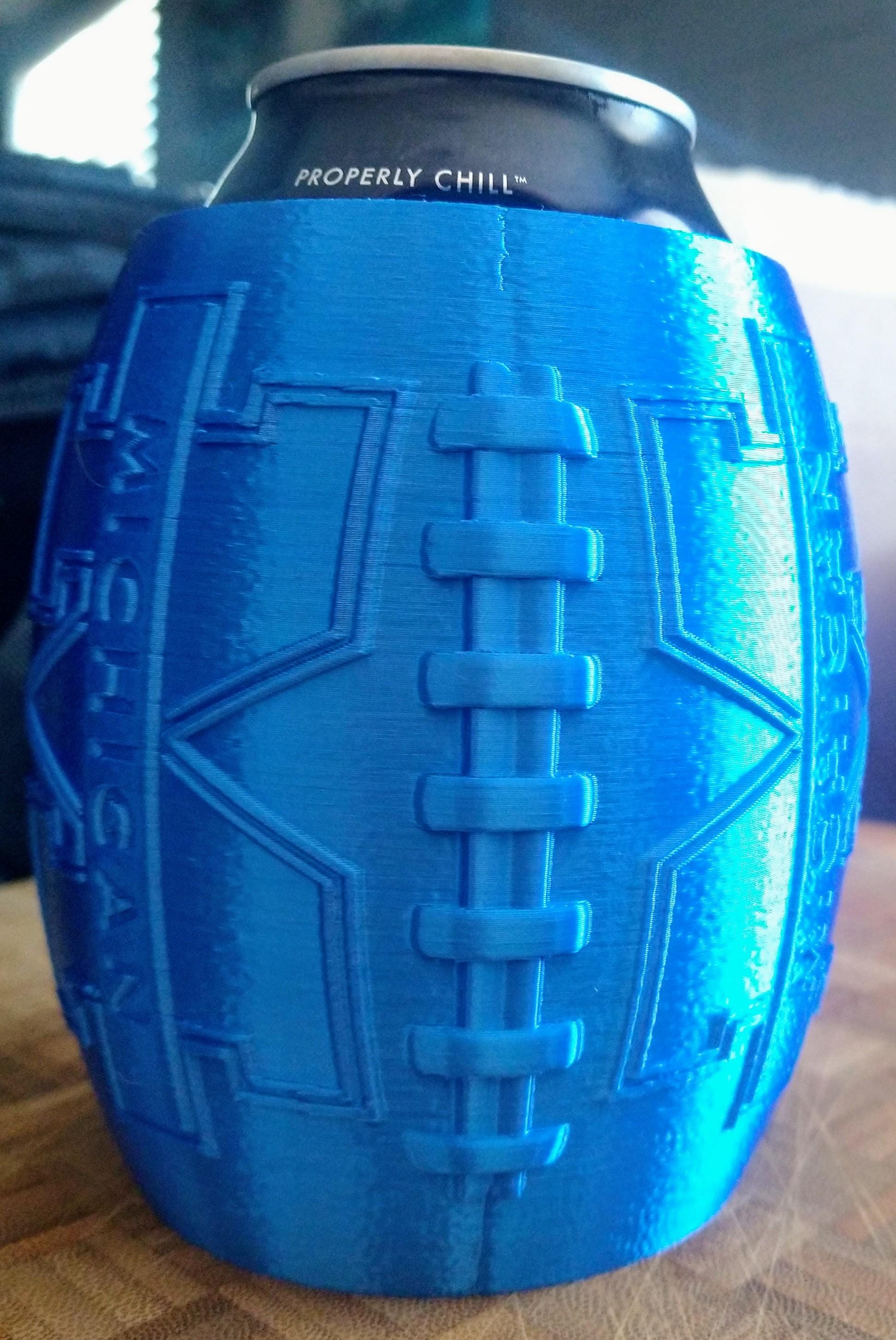 Michigan Wolverine 3D Football Beer Can Koozie