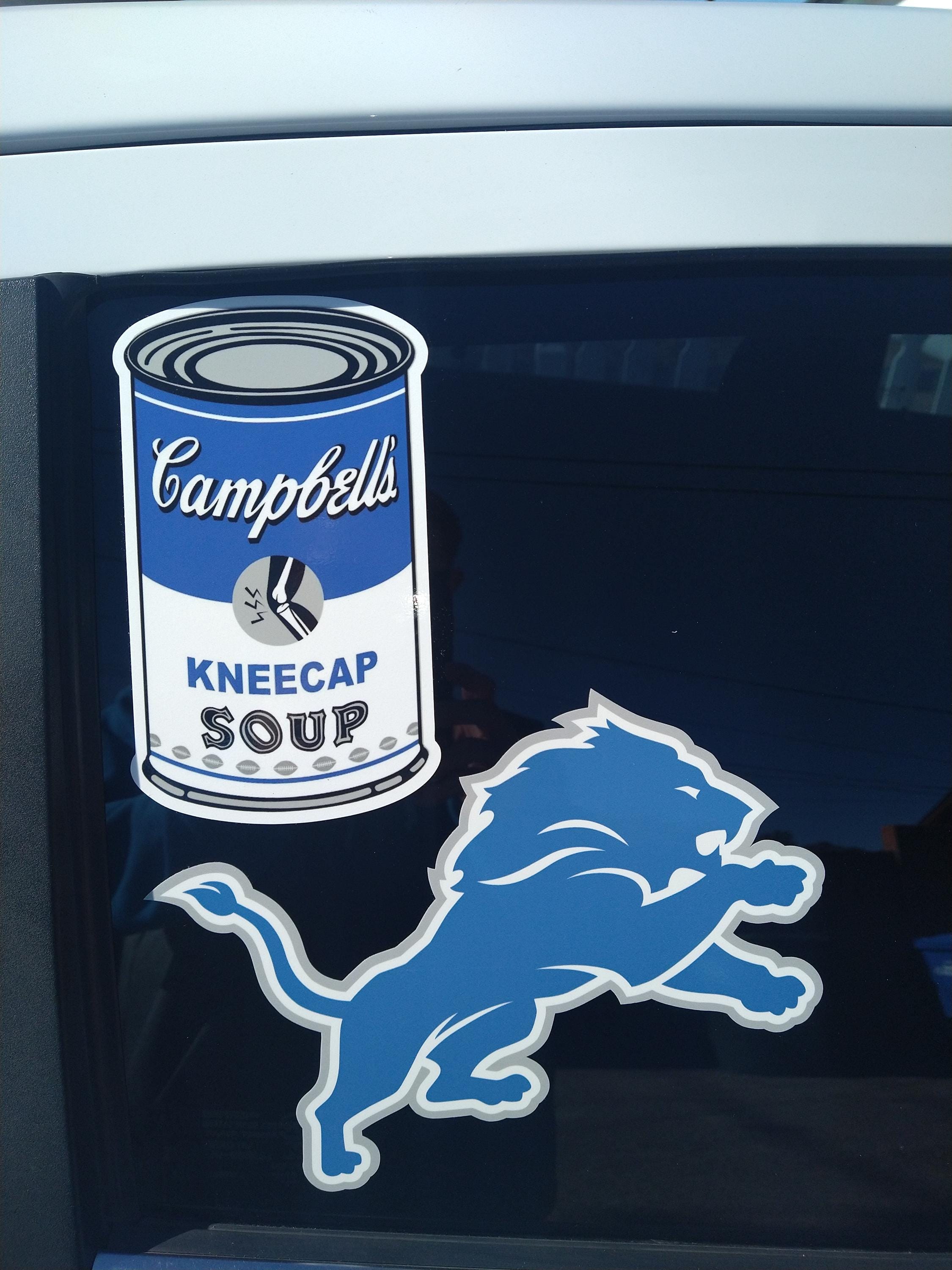 Detroit Lions - Campbell's Kneecap Soup Sticker / UV Protection Indoor & Outdoor